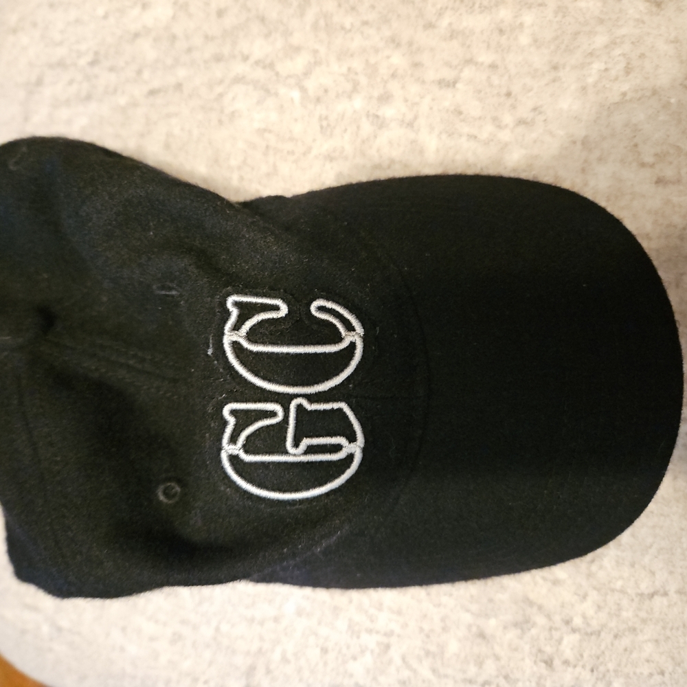 GC Baseball Cap. Black W/ White Lettering Mens Hat. Sansegal (A-44)